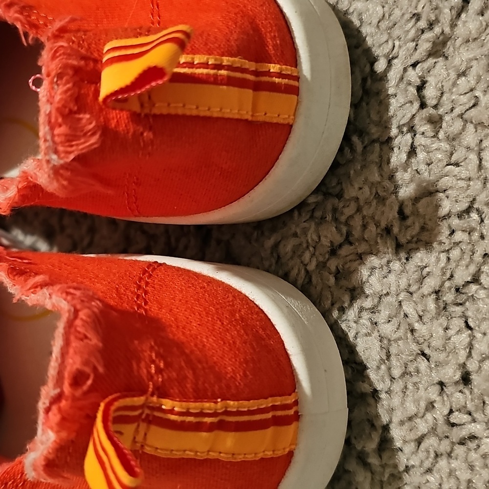 Vionic Beach Size 7 Canvas Slip On Orange Shoe Excellent Used Condition - Picture 3 of 6